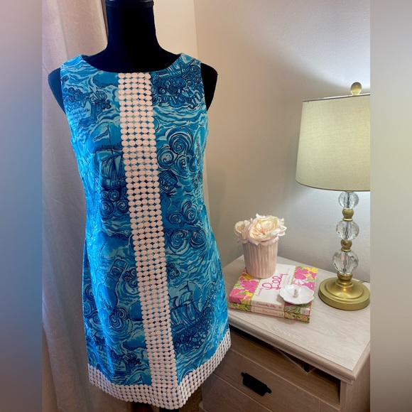Lilly Pulitzer Dark N Stormy Originals Shift Dress Holy Grail size 4 - Picture 3 of 14